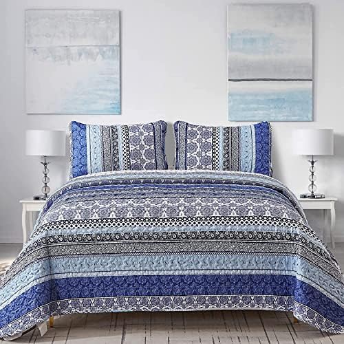 Bohemian Geometric Quilt - Blue