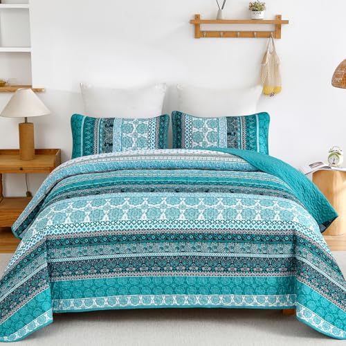 Bohemian Geometric Quilt - Dark Teal
