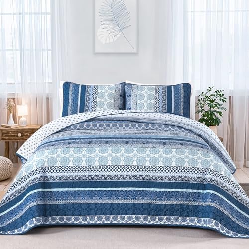Bohemian Geometric Quilt - Navy Blue