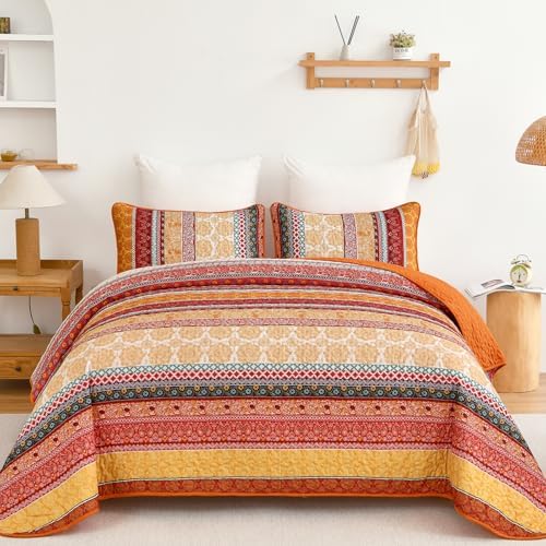 Bohemian Geometric Quilt - Orange