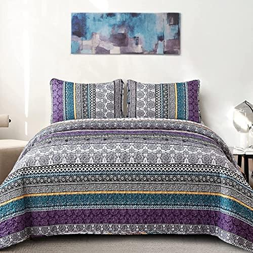 Bohemian Geometric Quilt - Purple