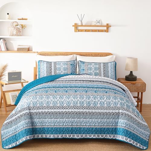 Bohemian Geometric Quilt - Teal