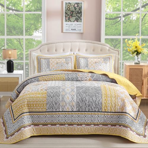 Bohemian Patchwork Coverlet - Yellow