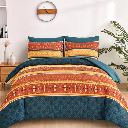 Boho Fall Comforter Set - Burnt Orange