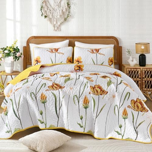 Boho Floral Quilt - Yellow