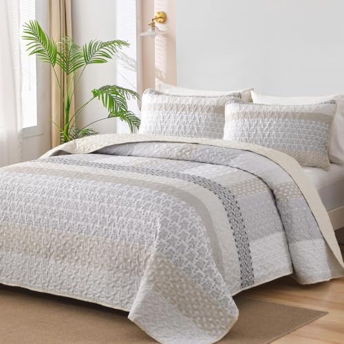 Boho Plaid Quilt - Beige
