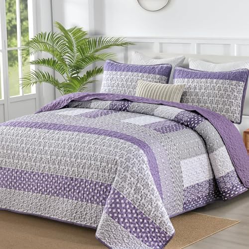 Boho Plaid Quilt - Purple