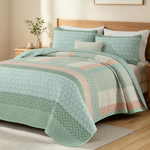 Boho Plaid Quilt - Vintage Green