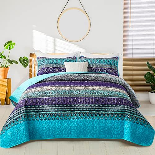 Boho Quilt Set - Blue Purple