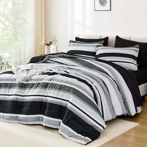 Boho Stripe Bed in a Bag - Black