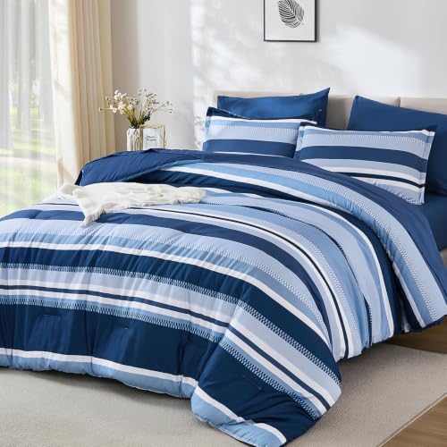 Boho Stripe Bed in a Bag - Blue