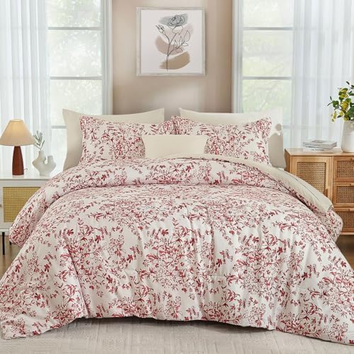 Botanical Flowers Bed in a Bag - Red