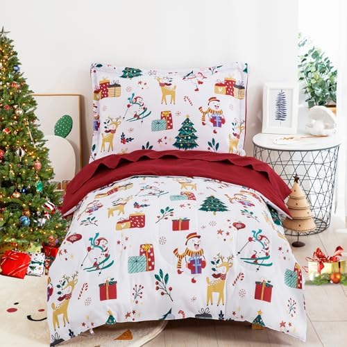 Christmas Toddler Bedding Set - White