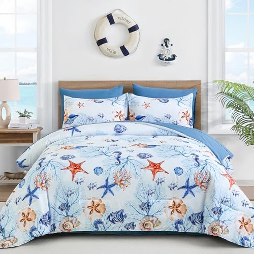 Coastal Beach Bed in a Bag - Sand Dollar & Starfish