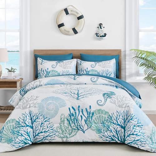Coastal Beach Bed in a Bag - Seaweed & Seahorse