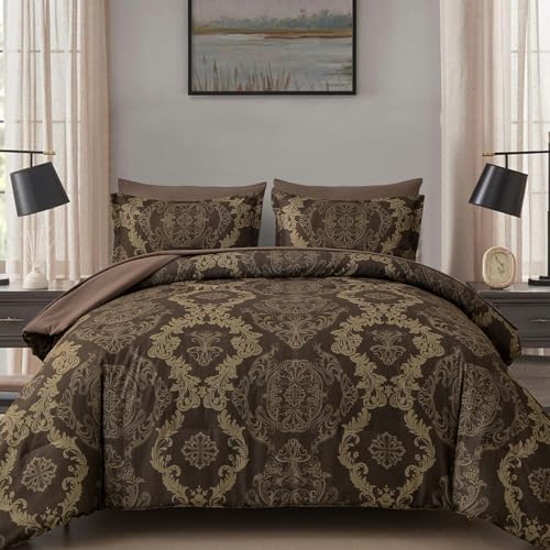Damask Texture Bed in a Bag - Brown