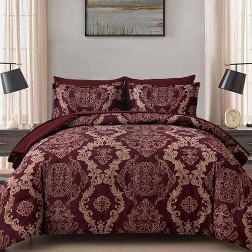 Damask Texture Bed in a Bag - Burgundy