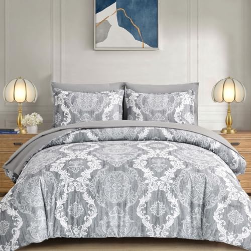 Damask Texture Bed in a Bag - Grey