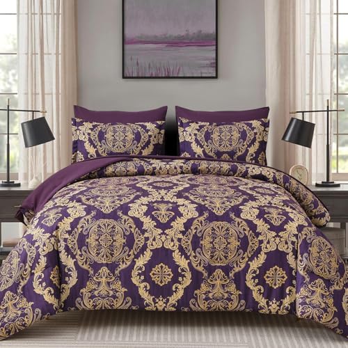 Damask Texture Bed in a Bag - Purple