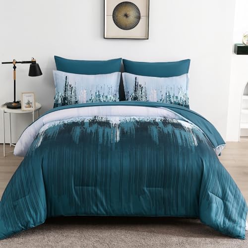 Fall Harvest Comforter Set - Teal Blue
