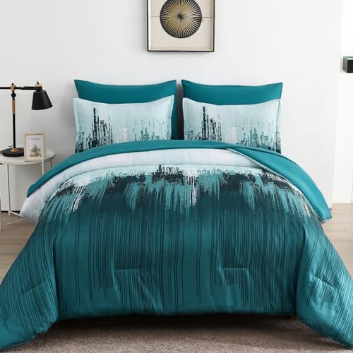 Fall Harvest Comforter Set - Teal Green
