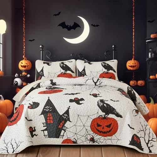 Fall Harvest Pumpkin Quilt - Black White