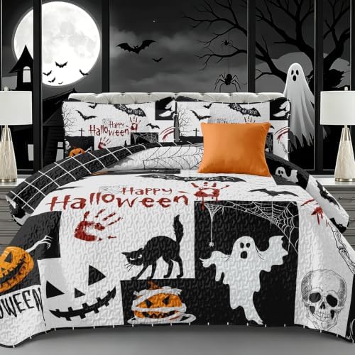 Fall Harvest Pumpkin Quilt - Halloween Cat