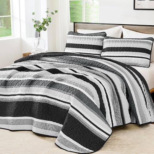 Fall Stripe Quilt - Black
