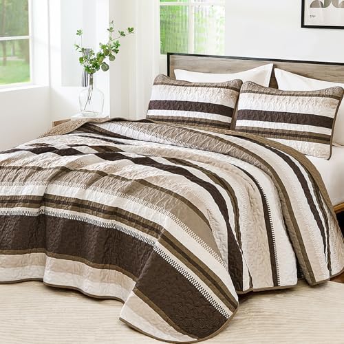 Fall Stripe Quilt - Brown