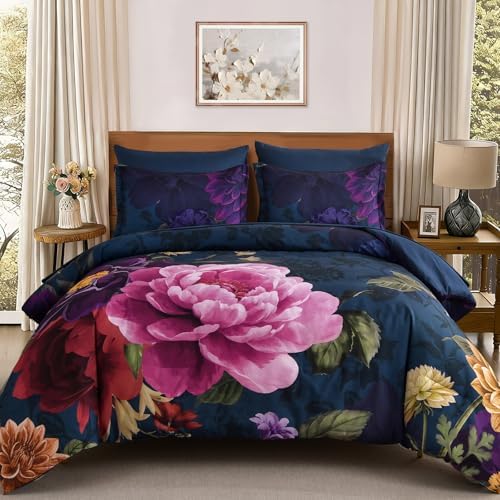 Floral 7-Piece Comforter Set - Blue Pink