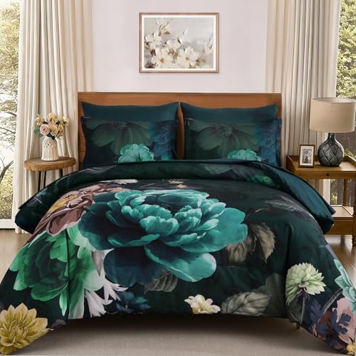 Floral 7-Piece Comforter Set - Teal