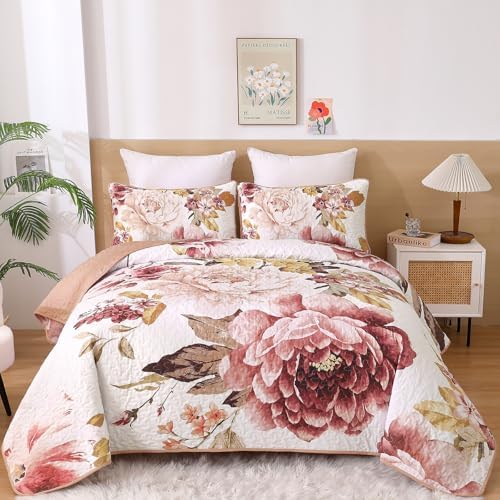 Floral Bedspread Set - Blush