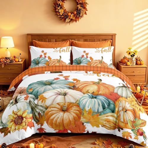 Halloween Fall Duvet Cover - Orange Pumpkin