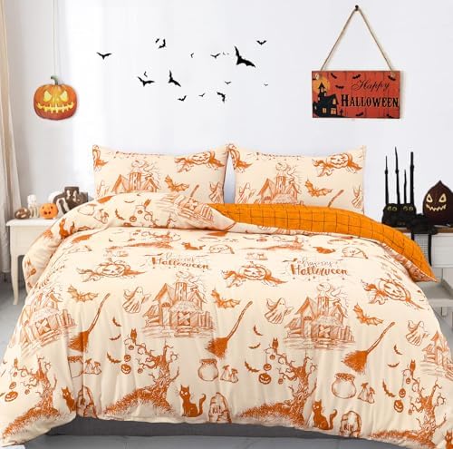 Halloween Pumpkin Duvet Cover - Orange