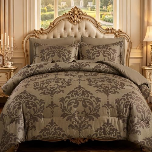 Luxury Boho Damask Bed in a Bag - Dark Brown