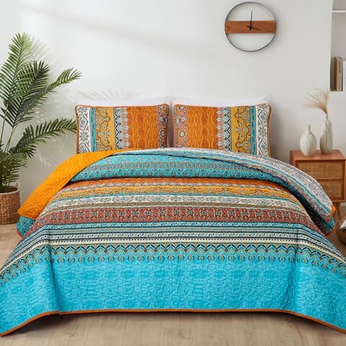 Modern Boho Stripe Quilt - Orange