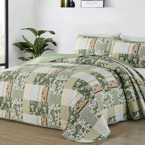 Patchwork Plaid Quilt - Green