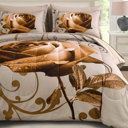 Rose Pattern Bed in a Bag - Brown