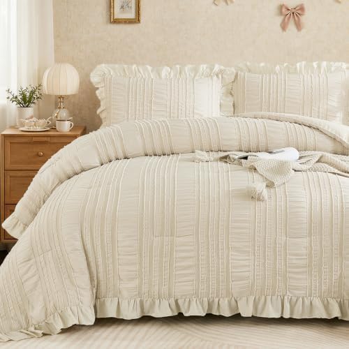 Shabby Chic Ruffle Comforter - Beige