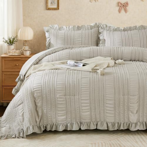 Shabby Chic Ruffle Comforter - Grey