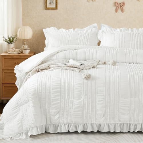 Shabby Chic Ruffle Comforter - White