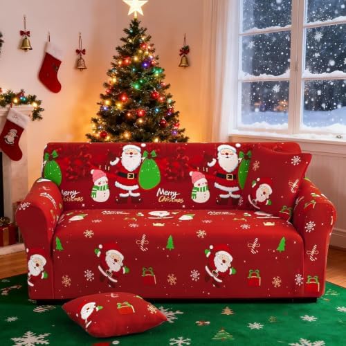 Stretch Sofa Slipcover - Santa Claus 2