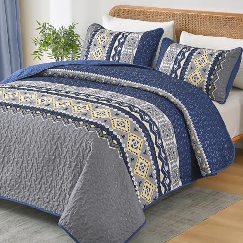 Thanksgiving Boho Quilt - Blue Grey