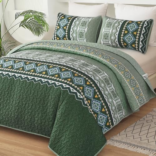 Thanksgiving Boho Quilt - Olive Green