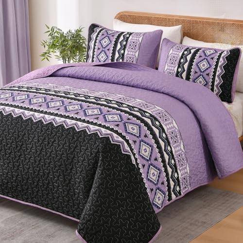 Thanksgiving Boho Quilt - Purple Black